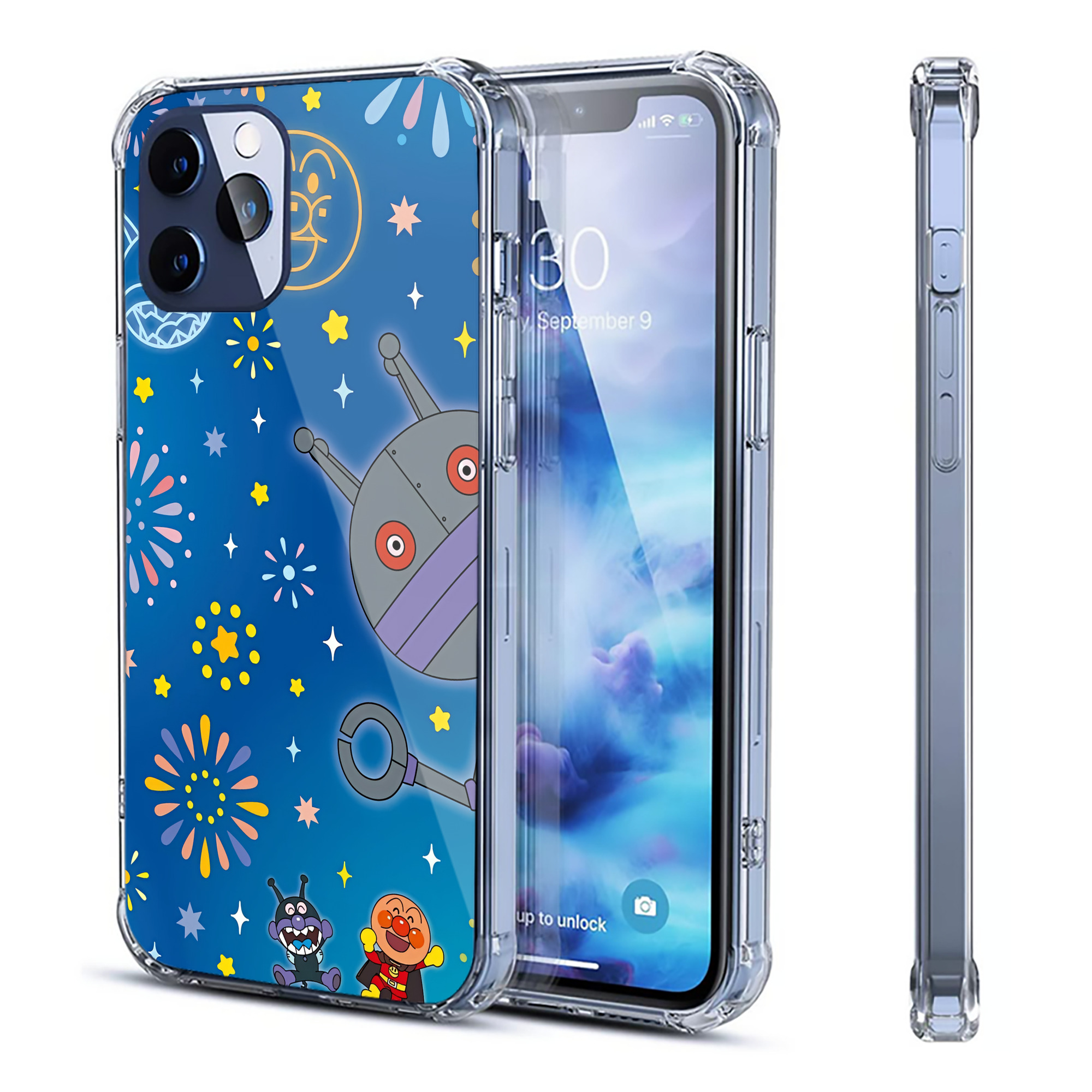（画像用） アンパンマン Anpanman 【iPhone 12シリーズ対応】透明スマホケース（クリアソフトケース）